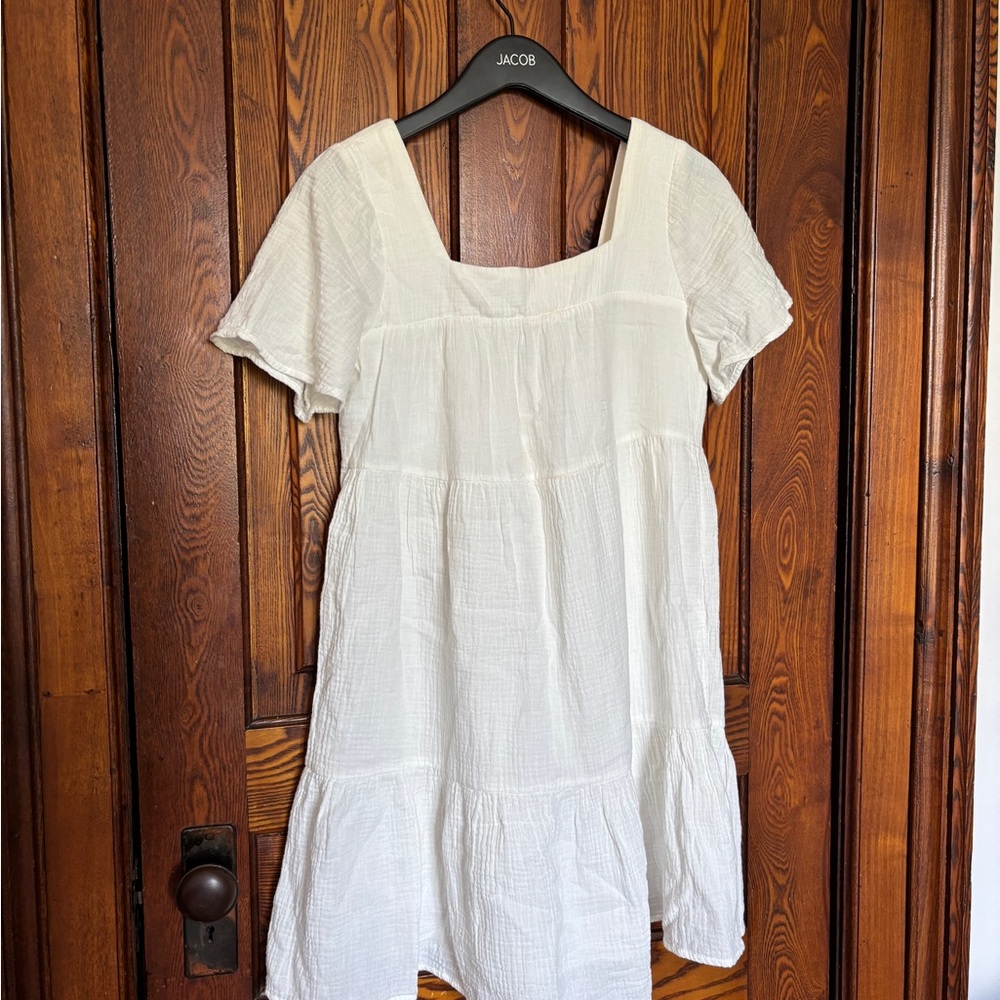 Rails White Flutter Sleeve Tiered Tunic